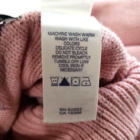 Liz Claiborne Crazy Horse Pink Turtleneck Pullover Cable Knit Sweater L Cotton 1 - Picture 5 of 11